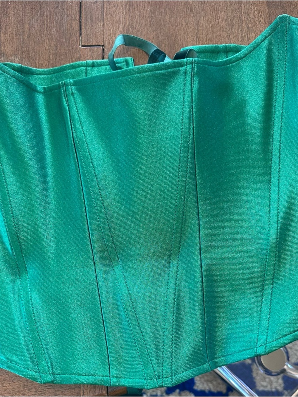 Rezek Studio Women’s Emerald Green Strapless Corset Top